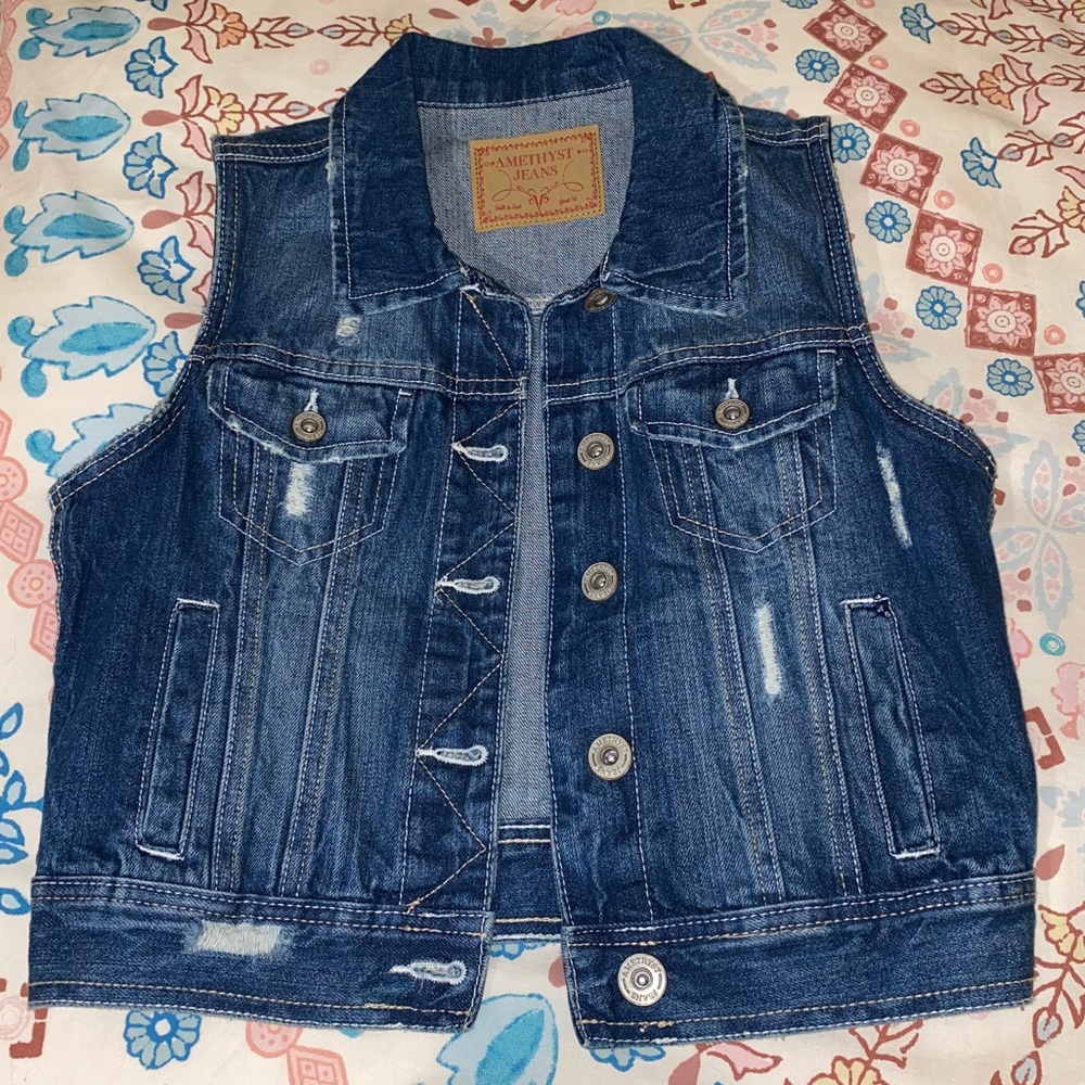 Amethyst Jeans - Dark Blue Denim Vest